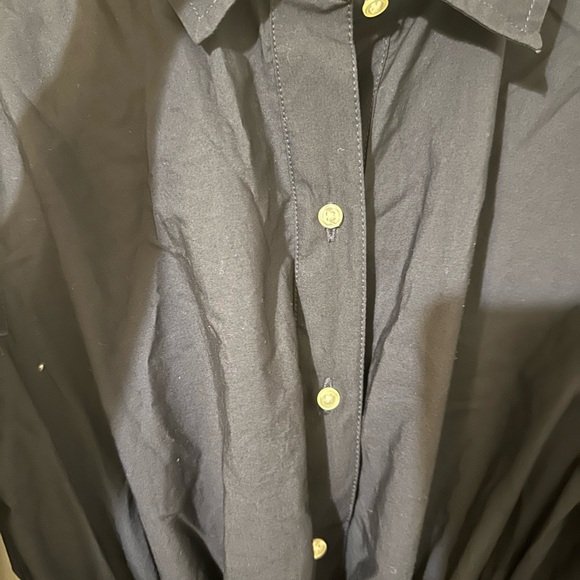 Elegant Navy Blue Shirt Dress - Picture 5 of 6